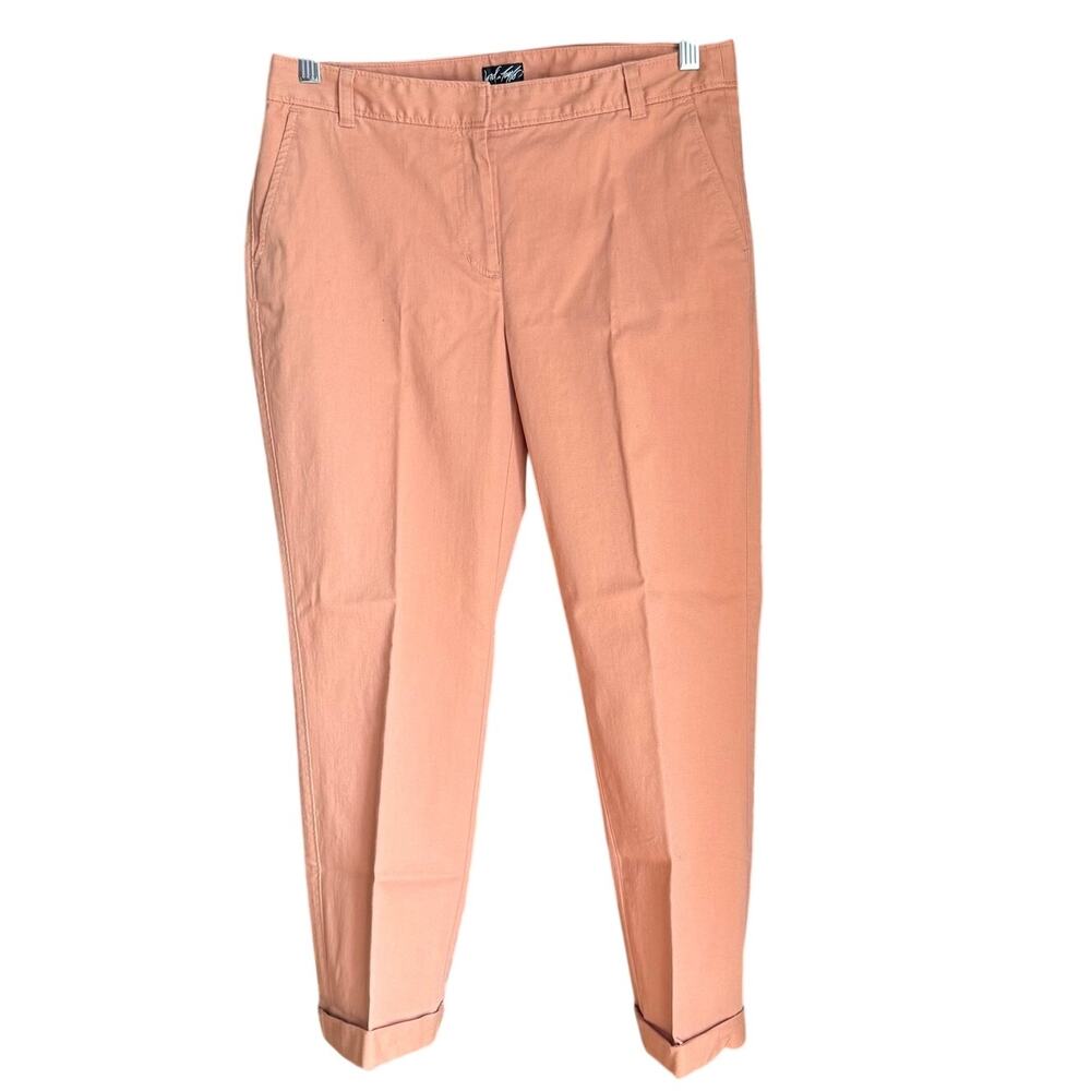 Lord & Taylor Straight Leg Twill Chino Pants Orange Sz 8 Preppy Coastal Classic